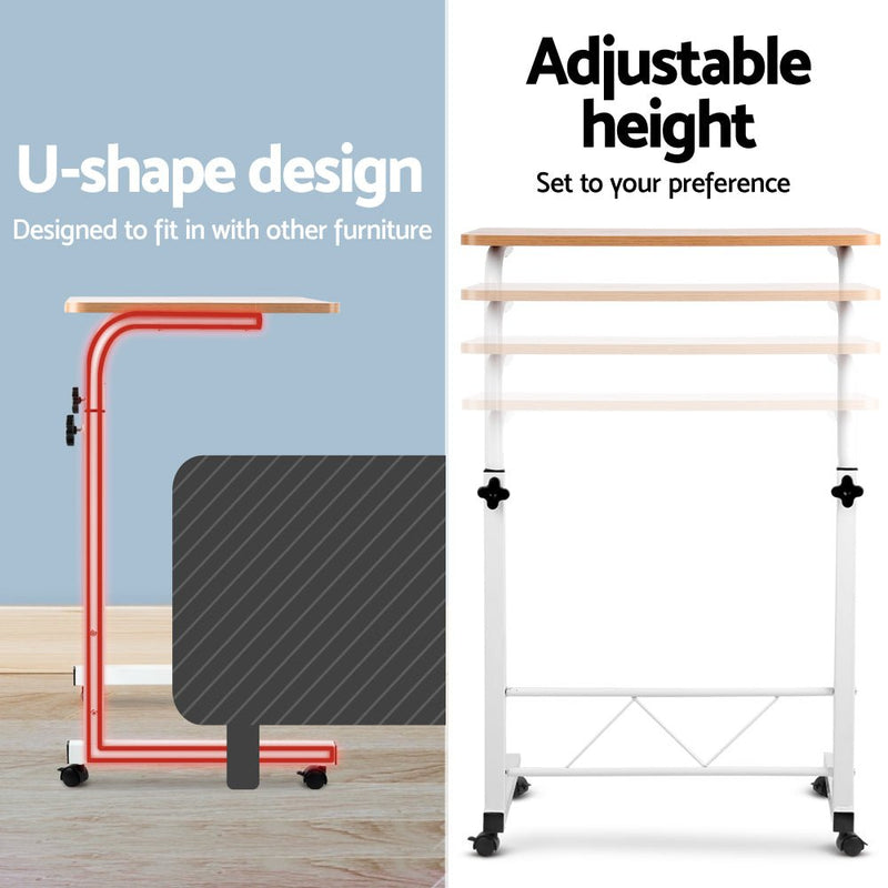 Danoz SmartDesk, Laptop Desk Table Adjustable 60CM Light Wood - Anytime ,Anywhere! - Free Postage! - danozdirect