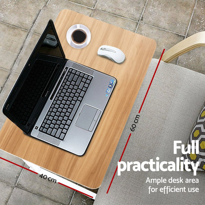 Danoz SmartDesk, Laptop Desk Table Adjustable 60CM Light Wood - Anytime ,Anywhere! - Free Postage! - danozdirect