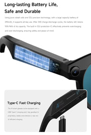 Danoz SmartGlasses - AI Smart Glasses 8K HD 1200MP Pixel Camera Video AI ChatGPT Translation Bluetooth Call Voice Assistant Music. - danozdirect