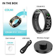 Danoz SmartRings - Smart Ring with Display Screen and Touch, Wireless USB Charging, Health Manager, 5 ATM Waterproof For Men and Women - danozdirect