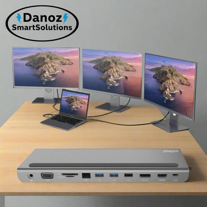 Danoz SmartSolutions Mbeat 11 - in - 1 Multiport USB - C Dock with HDMI, DisplayPort & VGA - Super Deal! - danozdirect