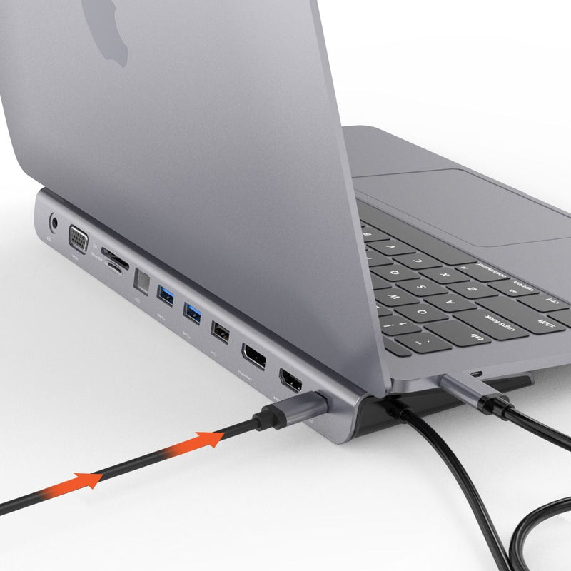 Danoz SmartSolutions Mbeat 11 - in - 1 Multiport USB - C Dock with HDMI, DisplayPort & VGA - Super Deal! - danozdirect