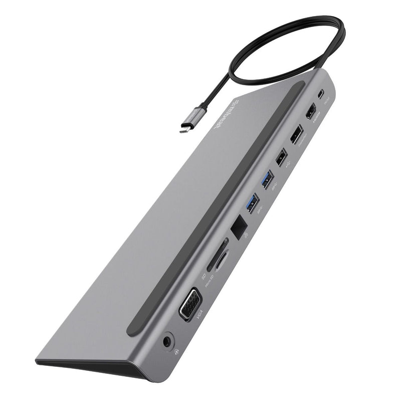 Danoz SmartSolutions Mbeat 11 - in - 1 Multiport USB - C Dock with HDMI, DisplayPort & VGA - Super Deal! - danozdirect