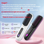 Danoz SmartStyler Cordless Hair Straightener Brush: USB Rechargeable, Dual 2000mAh batteries for long - lasting power, fast heating, creates smooth styles anytime, anywhere. - danozdirect