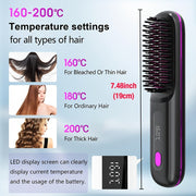 Danoz SmartStyler Cordless Hair Straightener Brush: USB Rechargeable, Dual 2000mAh batteries for long - lasting power, fast heating, creates smooth styles anytime, anywhere. - danozdirect
