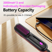 Danoz SmartStyler Cordless Hair Straightener Brush: USB Rechargeable, Dual 2000mAh batteries for long - lasting power, fast heating, creates smooth styles anytime, anywhere. - danozdirect