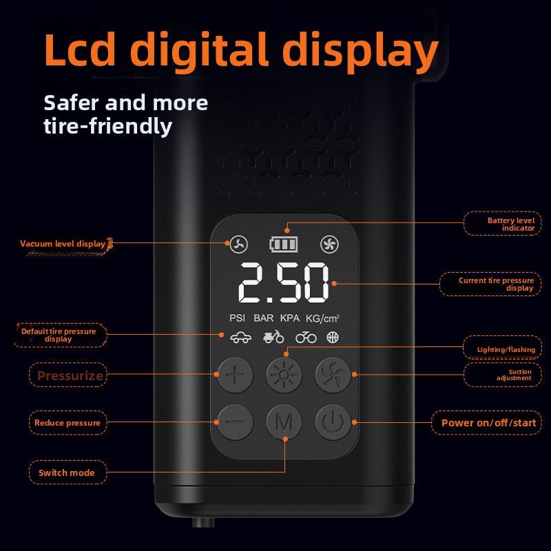 Danoz 4-in-1 SmartVac Pro: Portable Car Vacuum and Cordless Tire Inflator with LED Air Pump - danozdirect