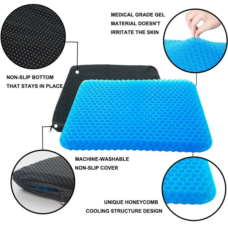 Danoz SofterSeater - Gel Breathable Honeycomb Design For any hard seat - Car, Home, Office - Free Covers - Buy 1 Get 1 Free! - danozdirect
