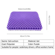 Danoz SoftSeater - Gel Seat Cushion Breathable Honeycomb Design For Pressure Relief Back Tailbone Pain - Home Office Wheelchair Chair Cars - danozdirect