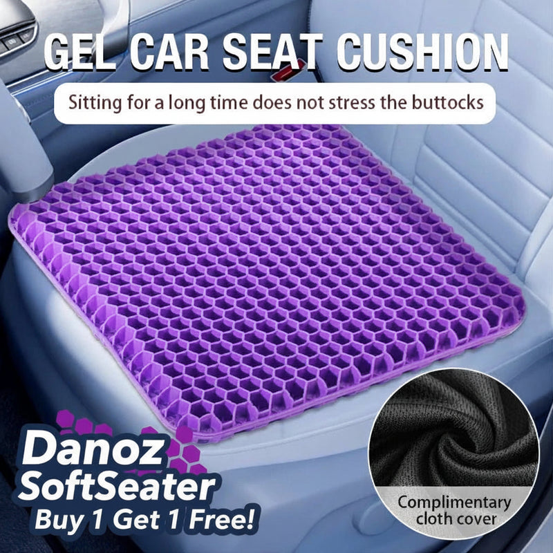 Danoz SoftSeater - Gel Seat Cushion Breathable Honeycomb Design For Pressure Relief Back Tailbone Pain - Home Office Wheelchair Chair Cars - danozdirect