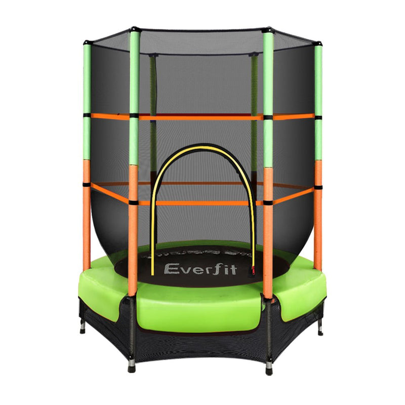 Danoz Sports - Everfit 4.5FT Trampoline for Kids w/ Enclosure Safety Net Rebounder Gift Green - danozdirect