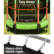 Danoz Sports - Everfit 4.5FT Trampoline for Kids w/ Enclosure Safety Net Rebounder Gift Green - danozdirect
