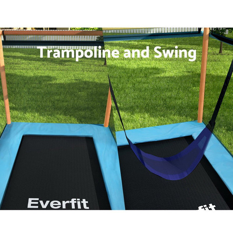Danoz Sports - Everfit 6FT Trampoline for Kids w/ Enclosure Safety Net Swing Rectangle Orange - danozdirect