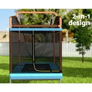 Danoz Sports - Everfit 6FT Trampoline for Kids w/ Enclosure Safety Net Swing Rectangle Orange - danozdirect