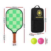 Danoz Sports - Everfit Pickleball Paddle Set Fiberglass with Balls Bag Tournament Kit 2PCS Pickle Balls Rackets - danozdirect