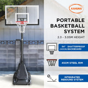 Danoz Sports - Kahuna Portable Basketball Hoop System 2.3 to 3.05m for Kids & Adults - danozdirect
