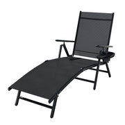 Danoz Sun Lounge Outdoor Lounger Aluminum Folding Beach Chair Camping Patio - danozdirect