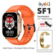 Danoz SuperSmartWatch - IMIKI SF1⌚ 2.01" AMOLED Display 1000nits BT Calling 100+ Sports Modes IP68 Business Fashion Modeling Metal - danozdirect