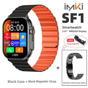 Danoz SuperSmartWatch - IMIKI SF1⌚ 2.01" AMOLED Display 1000nits BT Calling 100+ Sports Modes IP68 Business Fashion Modeling Metal - danozdirect