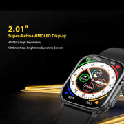 Danoz SuperSmartWatch - IMIKI SF1⌚ 2.01" AMOLED Display 1000nits BT Calling 100+ Sports Modes IP68 Business Fashion Modeling Metal - danozdirect