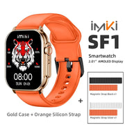Danoz SuperSmartWatch - IMIKI SF1⌚ 2.01" AMOLED Display 1000nits BT Calling 100+ Sports Modes IP68 Business Fashion Modeling Metal - danozdirect