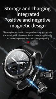Danoz SuperSmartWatch ⌚ With Earbuds TWS Bluetooth Call Music Control Blood Pressure + More - danozdirect
