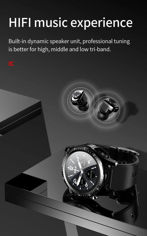 Danoz SuperSmartWatch ⌚ With Earbuds TWS Bluetooth Call Music Control Blood Pressure + More - danozdirect