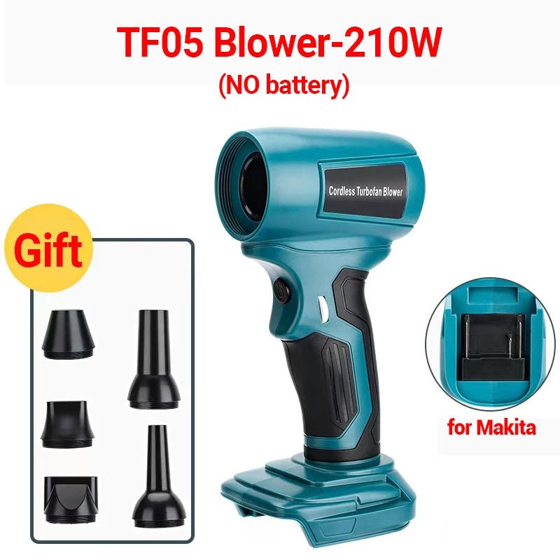 Danoz Tools - Mini Jet Blower Portable Violent Turbo Fan For Makita/Dewalt/Milwaukee/Bosch/Ryobi 18V 20V Li - ion Battery Wireless Handheld Fan - danozdirect