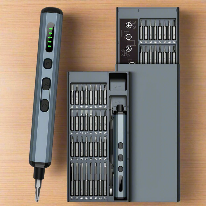 Danoz ToolSmart - 68 in 1 USB Rechargeable Screwdriver Set 5 Torque Settings Precision Power Tool Magnetic Screw Driver Bits for iPhone Glasses Watch PC - danozdirect