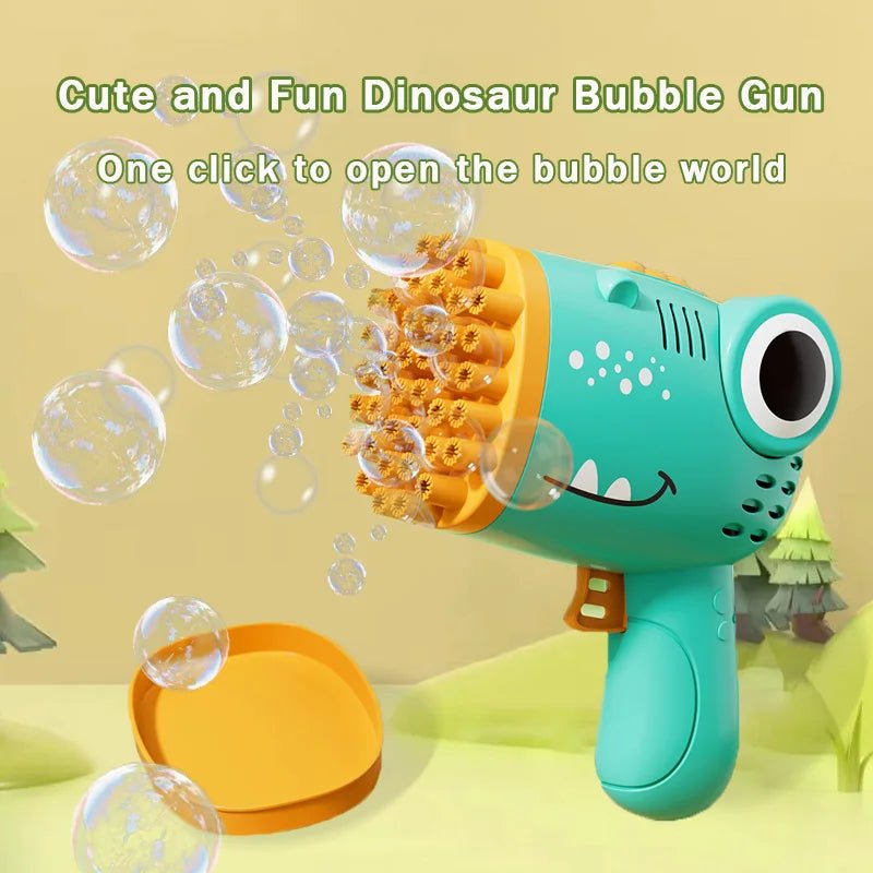 Danoz Toys - 40 Hole Dinosaur Bubble Handheld Bubble Machine, Electric Bubble Gun Outdoor Wedding Party Toy(without Bubble Water) - danozdirect
