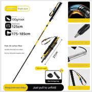 Danoz Ultralight Carbon Fiber Foldable Trail Running & Hiking Pole(yellow Recommended height range 175 - 185cm) - danozdirect