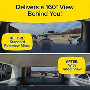 Danoz Universal Fit AngelView Curved Rearview Blind Spot Mirror, 160° Wide Angle, Enhanced Field of View, Front Position, Oval Shaped Interior - danozdirect