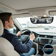 Danoz Universal Fit AngelView Curved Rearview Blind Spot Mirror, 160° Wide Angle, Enhanced Field of View, Front Position, Oval Shaped Interior - danozdirect