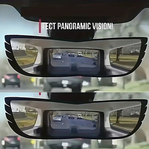 Danoz Universal Fit AngelView Curved Rearview Blind Spot Mirror, 160° Wide Angle, Enhanced Field of View, Front Position, Oval Shaped Interior - danozdirect