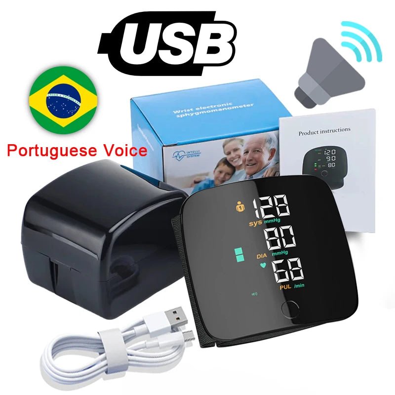 Danoz USB chargeable Wrist Blood Pressure Monitor! fun, fast, and handy digital tensiometer gives you quick, accurate readings! - danozdirect