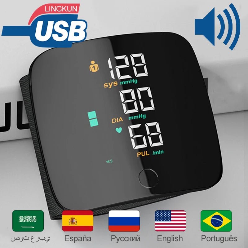 Danoz USB chargeable Wrist Blood Pressure Monitor! fun, fast, and handy digital tensiometer gives you quick, accurate readings! - danozdirect