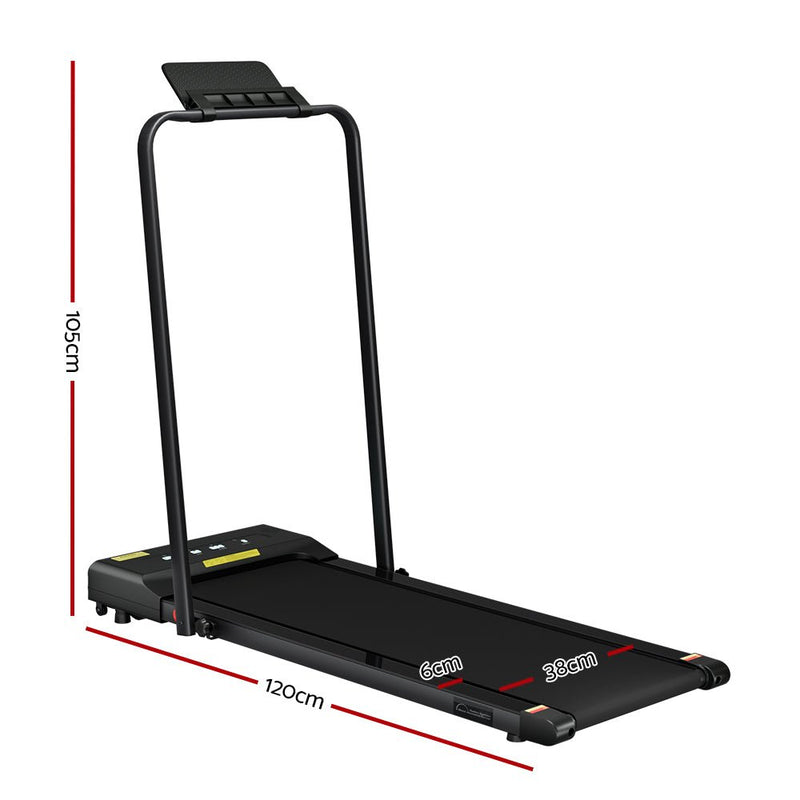 Danoz WalkAbout Treadmill Electric Walking Pad Under Desk Home Gym Fitness 380mm Black - danozdirect