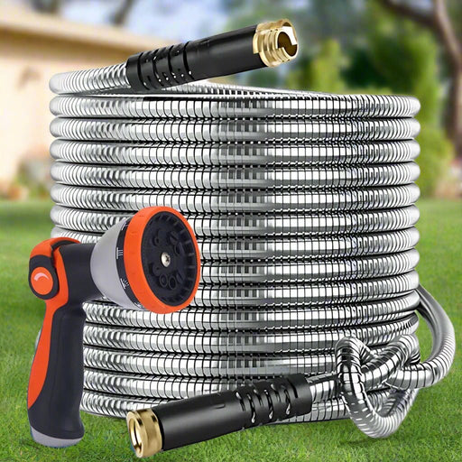 Danoz Waterblast - Stainless Steel Garden Hose Metal Water Hose Patio Outdoor RV Car Wash Hose Watering Gun Hose Gardening Accessories - danozdirect