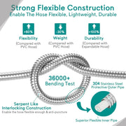 Danoz Waterblast - Stainless Steel Garden Hose Metal Water Hose Patio Outdoor RV Car Wash Hose Watering Gun Hose Gardening Accessories - danozdirect