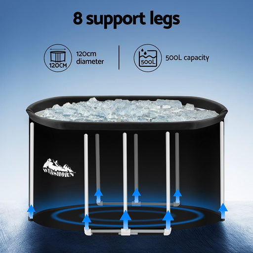 Danoz Wellness - Weisshorn Portable Ice Bath Tub 120x70X70CM Inflatable Cold Water Folding Bathtub Spa Massage - danozdirect