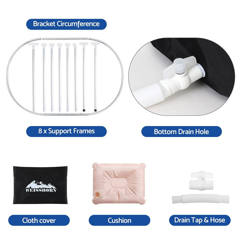 Danoz Wellness - Weisshorn Portable Ice Bath Tub 120x70X70CM Inflatable Cold Water Folding Bathtub Spa Massage - danozdirect