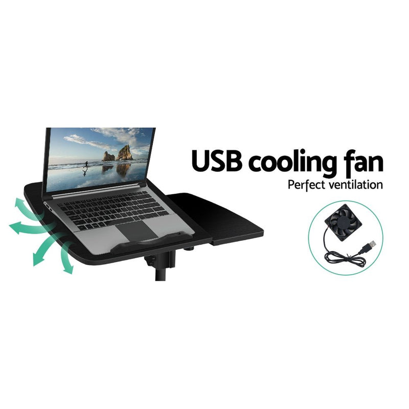 Danoz WorkWise Laptop anywhere Desk Table Fan Cooling Black 60CM - Free Postage! - danozdirect