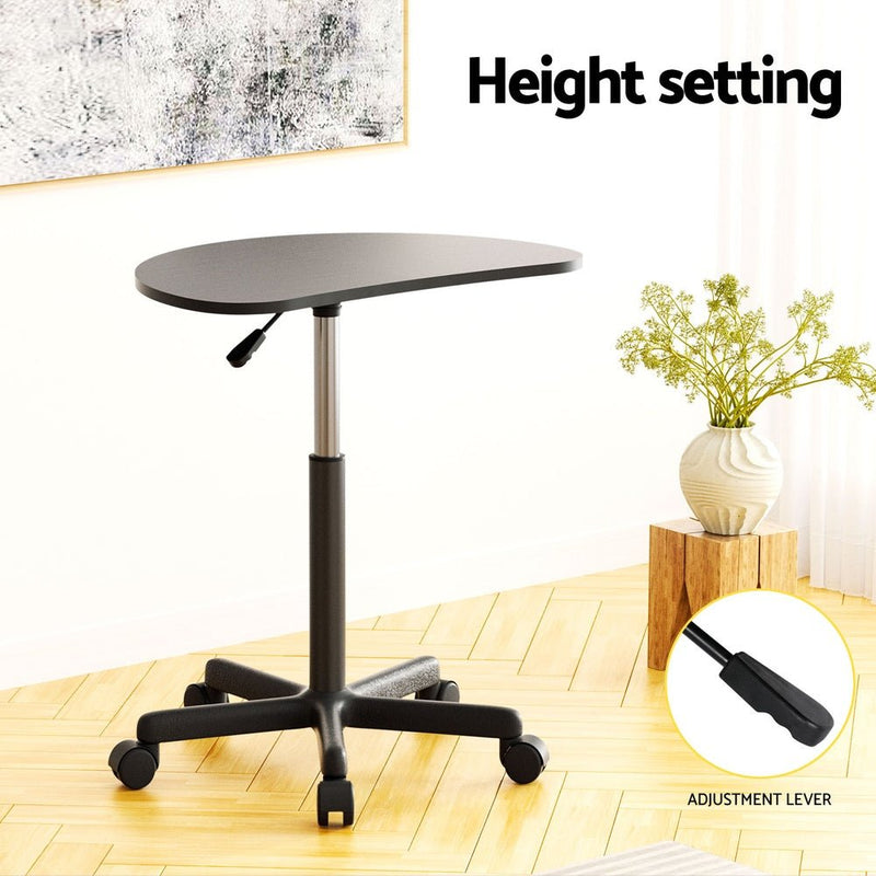 Danoz WorkWise - Laptop Desk Portable Height Adjustable Table Caster Wheels 60CM Black - danozdirect