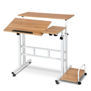 Danoz WorkWise - Laptop Desk Table Adjustable Light Wood 80CM - Sit or Stand - Free Postage! - danozdirect