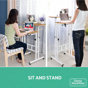 Danoz WorkWise - Laptop Desk Table Adjustable Light Wood 80CM - Sit or Stand - Free Postage! - danozdirect