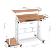 Danoz WorkWise - Laptop Desk Table Adjustable Light Wood 80CM - Sit or Stand - Free Postage! - danozdirect