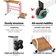 Danoz WorkWise - Laptop Desk Table Adjustable Light Wood 80CM - Sit or Stand - Free Postage! - danozdirect