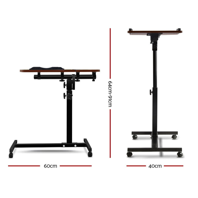 Danoz WorkWise Laptop Desk Table with Fan Cooling Walnut 60CM - Free Postage! - danozdirect