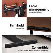 Danoz WorkWise Laptop Desk Table with Fan Cooling Walnut 60CM - Free Postage! - danozdirect