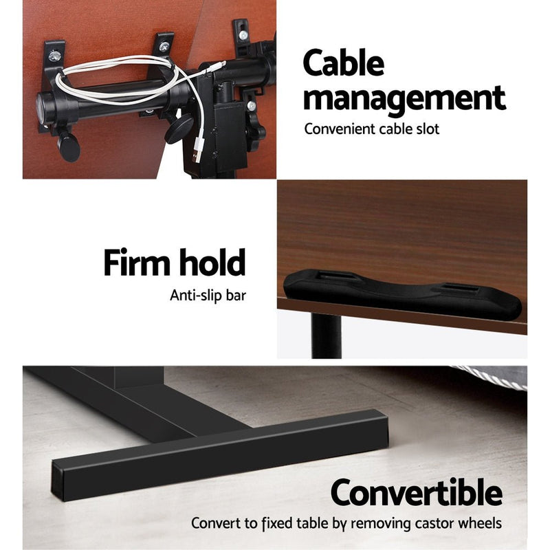 Danoz WorkWise Laptop Desk Table with Fan Cooling Walnut 60CM - Free Postage! - danozdirect